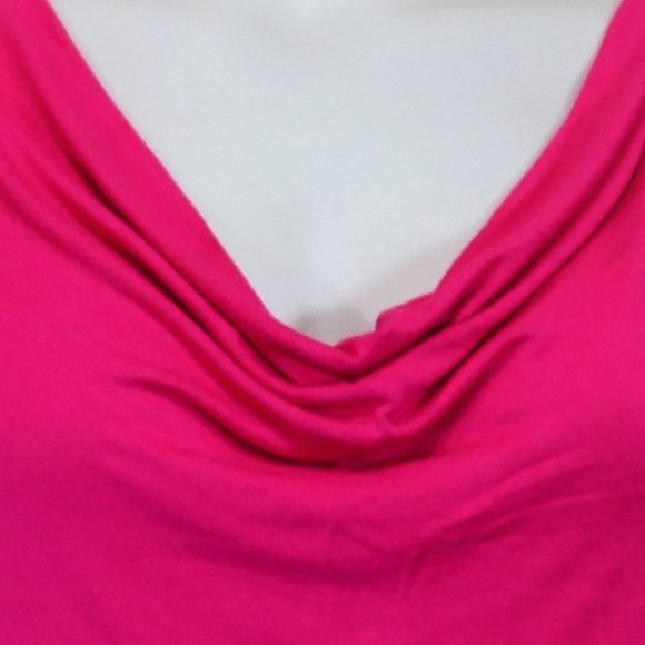 George Hot Pink Drape Neckline Tank - Picture 2 of 8
